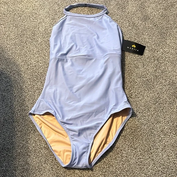 MARIA NWT periwinkle halter leotard - Picture 1 of 8